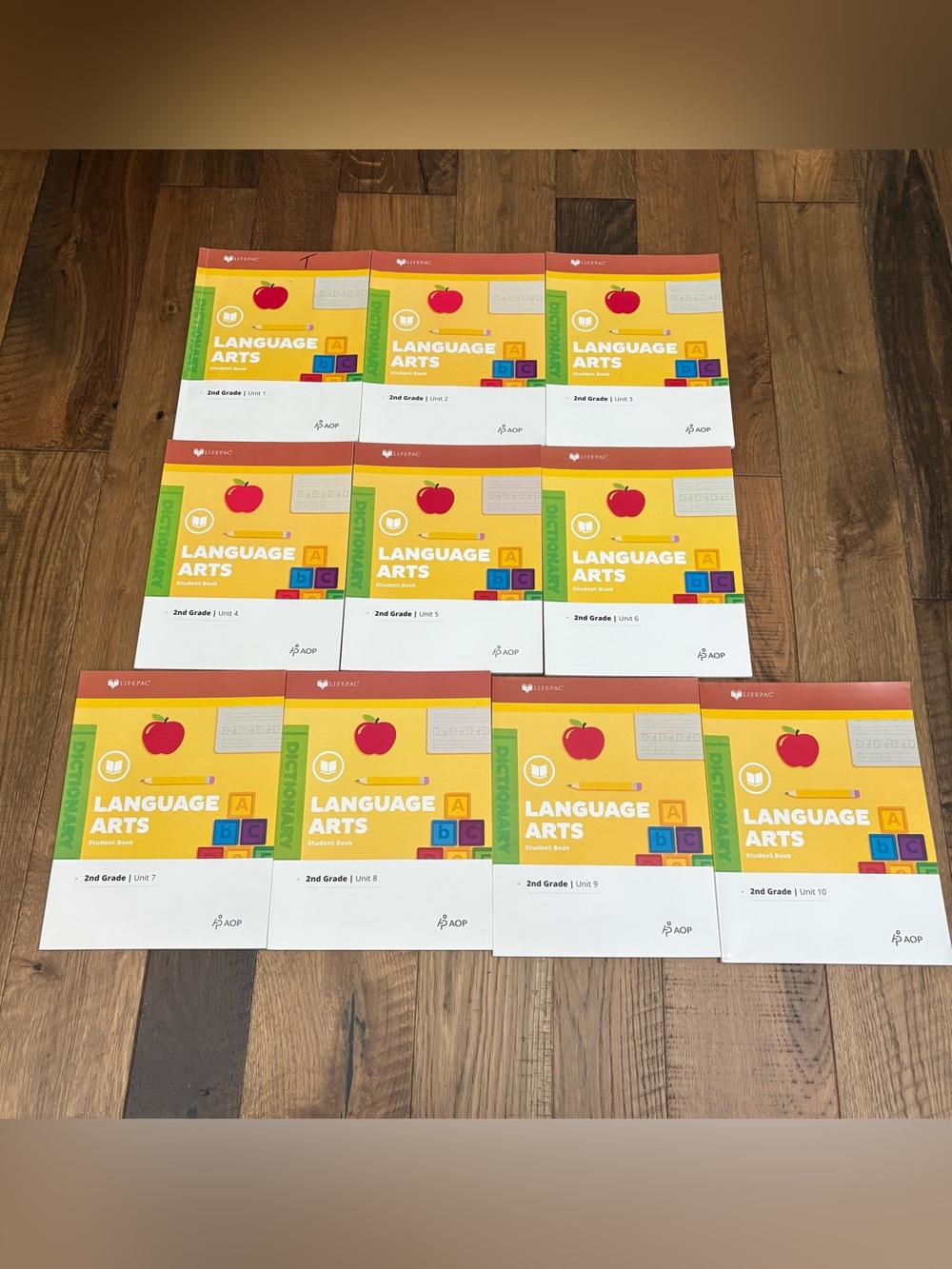 AOP LIFEPAC 2nd Grade Language Arts Student Set Workbooks Unit 1-10